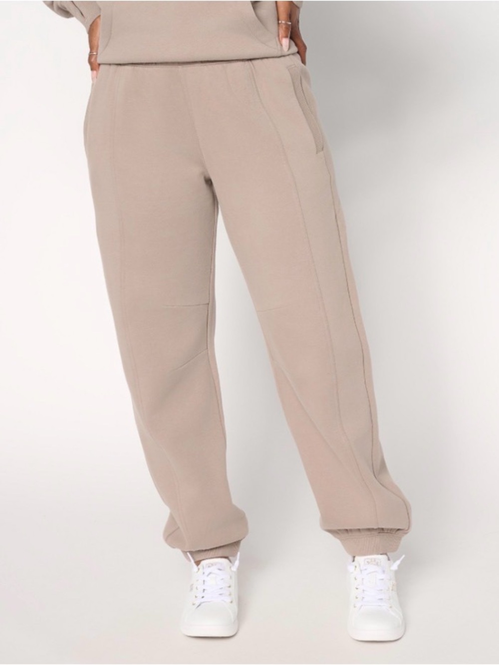 LOGO by Lori Goldstein Petite Plush Terry Seamed Ankle Joggers 1XP Cinder